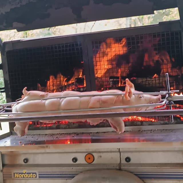 Cochon grillé à la broche
